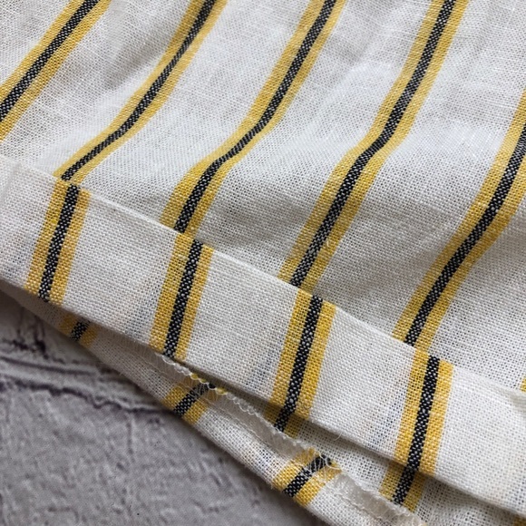 Love Tree striped high waist linen cuffed shorts size large - Picture 6 of 8